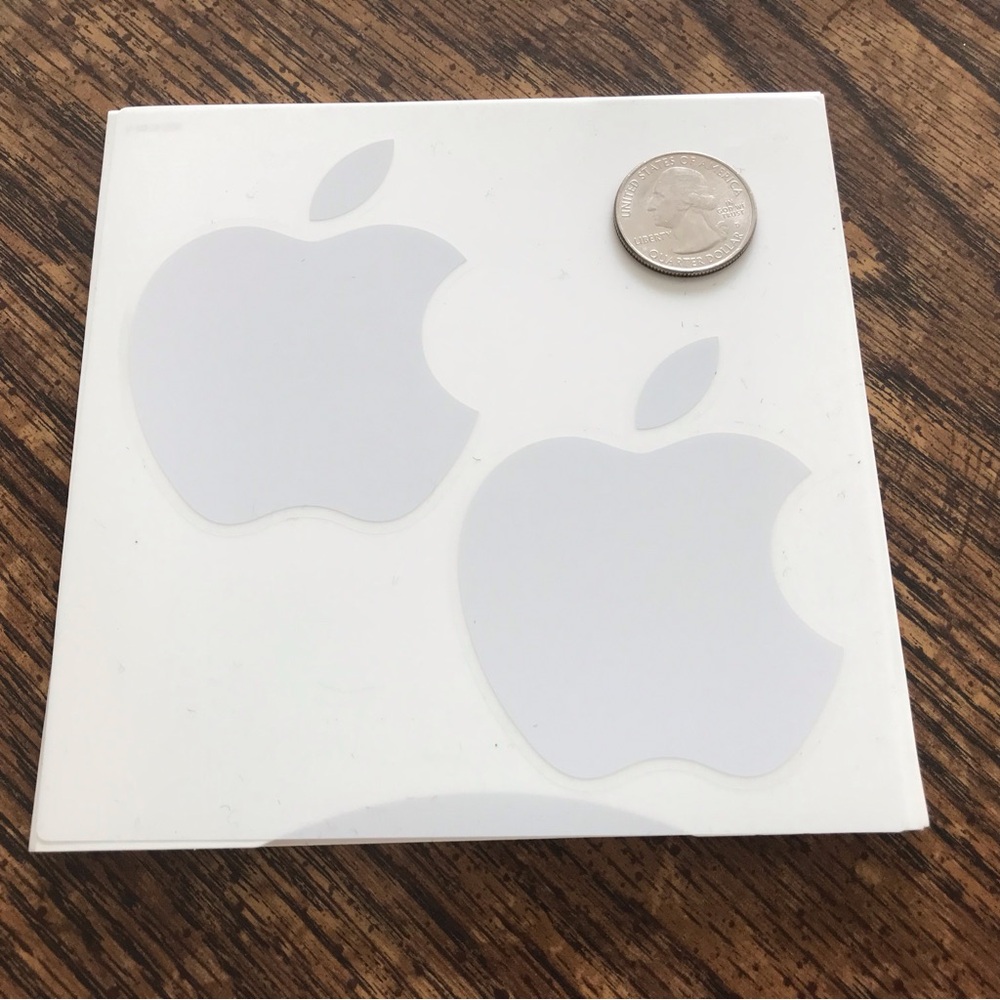 Two Apple White Stickers